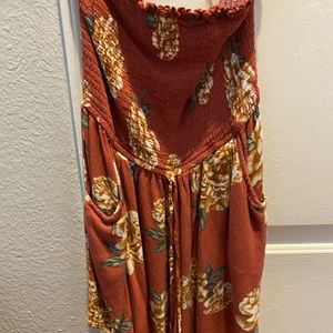 red strapless romper!